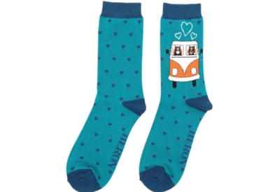 Miss Sparrow Mens Road Trip Cats Teal (MH304TEAL)