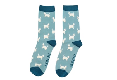 Mr Heron Scottie Dogs Socks Duck Egg Mr Heron Scottie Dogs Socks Duck Egg