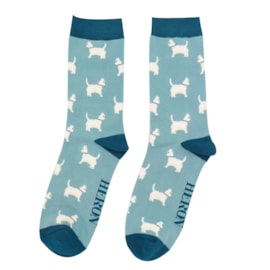 Mr Heron Scottie Dogs Socks Duck Egg