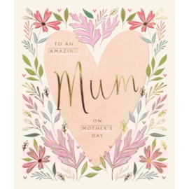 Ling Mothers Day Mum Florals & Foliage Around A Heart Ling Mothers Day Mum Florals & Foliage Around A Heart