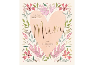 Ling Mothers Day Mum Florals & Foliage Around A Heart Ling Mothers Day Mum Florals & Foliage Around A Heart