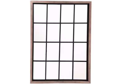 Sifcon Wood Effect Window Mirror Brown 80x60 (MI0886)