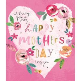 Painterly Type On Heart Mothers Day Card (MKKA0086)
