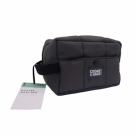 Cedar & Sage Quilted Washbag Grey 13x15x25cm