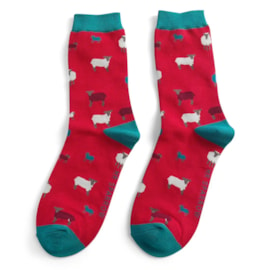 Mr Sparrow Sheep Family Socks Red (MR010RED)