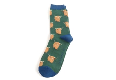 Mr Sparrow Highland Herd Socks Green Mr Sparrow Highland Herd Socks Green