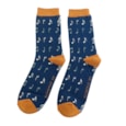 Mr Sparrow Music Socks Navy Mr Sparrow Music Socks Navy