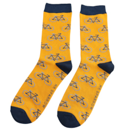 Mr Sparrow Bamboo Socks Bikes Repeat Mustard Mr Sparrow Bamboo Socks Bikes Repeat Mustard