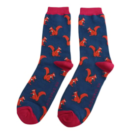 Mr Sparrow Bamboo Socks Squirrels Navy Mr Sparrow Bamboo Socks Squirrels Navy