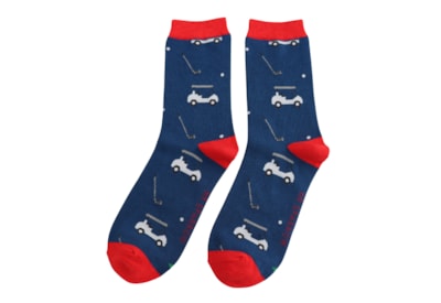 Mr Sparrow Bamboo Socks Golfing Navy Mr Sparrow Bamboo Socks Golfing Navy
