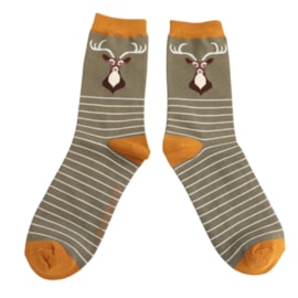 Mr Sparrow Bamboo Socks Stag Olive Mr Sparrow Bamboo Socks Stag Olive