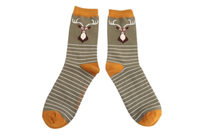 Mr Sparrow Bamboo Socks Stag Olive Mr Sparrow Bamboo Socks Stag Olive