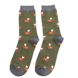 Mr Sparrow Bamboo Socks Tractor Olive