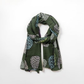 Multi Colour Tree Of Life Summer Scarf Olive Multi Colour Tree Of Life Summer Scarf Olive