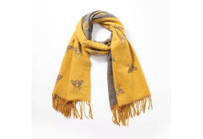 Butterfly Fashion Reversible Bees Scarf Mustard Butterfly Fashion Reversible Bees Scarf Mustard