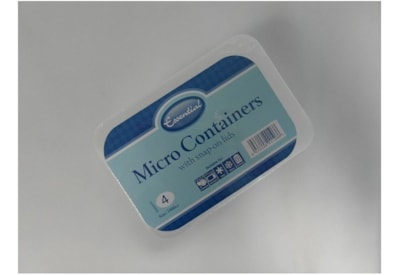 4 Airtight Micro Containers & Lids 1000ml (E36.0630)