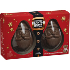Bakkershuys Duo Santa Milk Choc Bomb w Marshmallows Gift Box 100g (MX530)