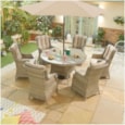 Nova Oyster 6 Seat Dining Set 1.4m Round Table