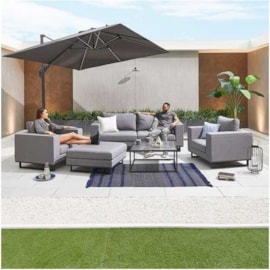 Nova Eden Outdoor Fabric Corner Sofa Set & Chairs & Stool Light Grey
