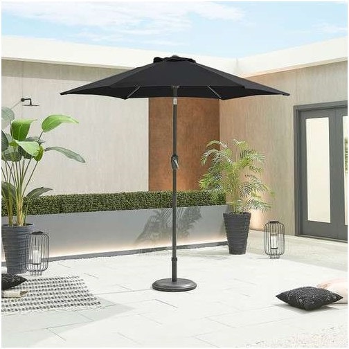 Nova Antigua Aluminium Parasol 2.4m Round Black