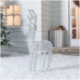 Rattan Reindeer White Dual Powered 100cm (N16803)