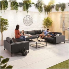 Nova Infinity Corner Fabric Sofa Set & Lounge Chair Dark Grey