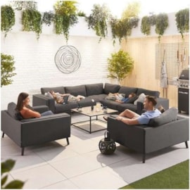 Nova Infinity Corner Fabric Sofa Set & 2 x Lounge Chairs Dark Grey