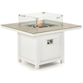 Nova Vogue Square Firepit Table White