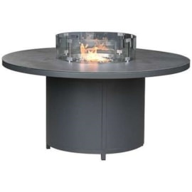 Nova 6 Seat Round Dining Table & Firepit Grey