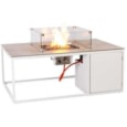 Nova  Chill Rectangular Fire Pit with Wind Guard with Cover  White
