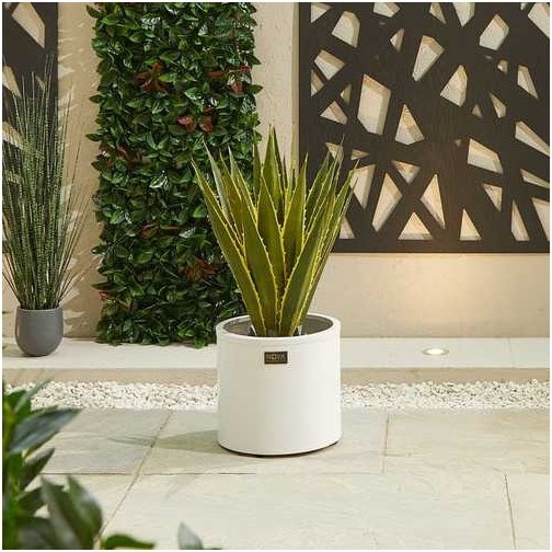 Nova  Round Aluminium Planter  Small  White