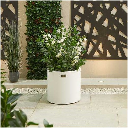 Nova  Round Aluminium Planter  Medium  White