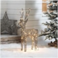 Rattan Reindeer Grey With 120 Leds 100cm (N3830TWW) Rattan Reindeer Grey With 120 Leds 100cm (N3830TWW)