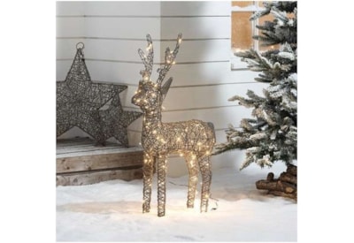 Rattan Reindeer Grey With 120 Leds 100cm (N3830TWW) Rattan Reindeer Grey With 120 Leds 100cm (N3830TWW)