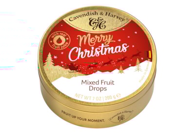 Cavendish & Harvey Merry Christmas Mixed Fruit Drops 200g Cavendish & Harvey Merry Christmas Mixed Fruit Drops 200g