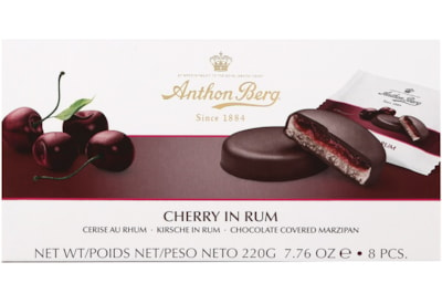 Anton Berg Dk Choc Marzipan Cherry In Rum 220g (AB5)