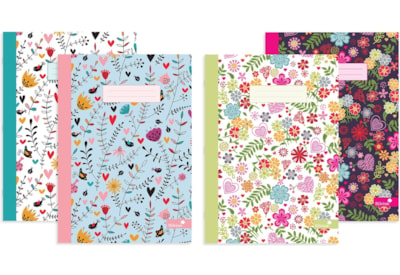 Silvine Exercise Note Book-marlene West-4 Assorted Designs A4 (NBA4MW)