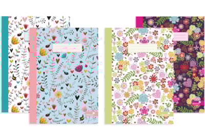 Silvine Exercise Note Book-marlene West-4 Assorted Designs A4 Silvine Exercise Note Book-marlene West-4 Assorted Designs A4