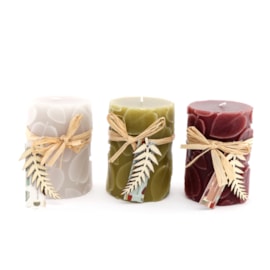 Leaf Embossed Candle 7x10 Leaf Embossed Candle 7x10