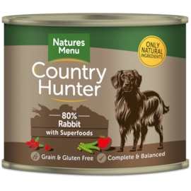 Natures Menu Country Hunter Dog Food Cans Rabbit 600g (NMCRC)