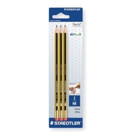 Noris Hb Eraser Tipped Pencils 3pk (122-2BK3DA)