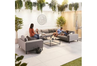 Nova Infinity Outdoor Fabric Corner Sofa Set & Coffee Table & Lounge Chair Grey