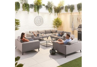 Nova Infinity Outdoor Fabric Corner Sofa Set & Lounge Chairs Light Grey