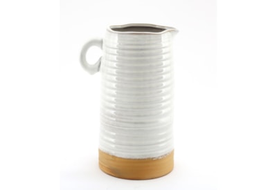Sifcon Olive Grove Ribbed Jug Vase Small 14x20 Sifcon Olive Grove Ribbed Jug Vase Small 14x20