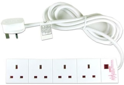 Omega 4 Gang Surge Protected Extension Lead 2m (21274N)