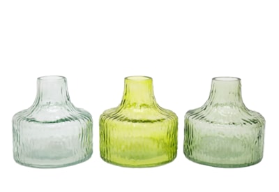 Sifcon Ribbed Glass Vase 11x11 (OR6437)