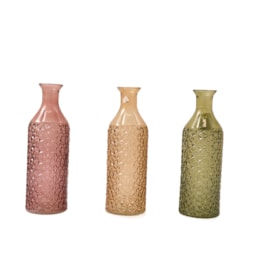 Sifcon Embossed Glass Vase 7.5x23 Sifcon Embossed Glass Vase 7.5x23