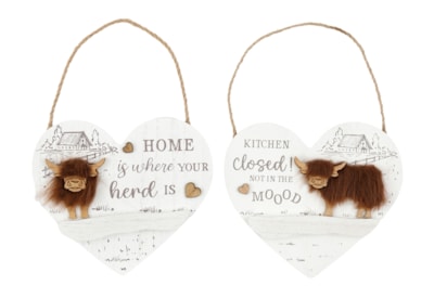 Sifcon Highland Cow Heart Sign 16cm Sifcon Highland Cow Heart Sign 16cm