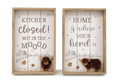 Sifcon Highland Cow Wall Plaque 20x30 Sifcon Highland Cow Wall Plaque 20x30