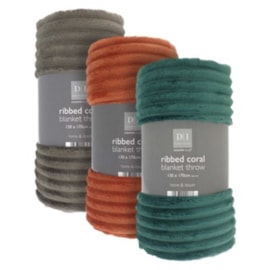 Ribbed Coral Throw Winter Colours Mix130x170cm 170cm Ribbed Coral Throw Winter Colours Mix130x170cm 170cm